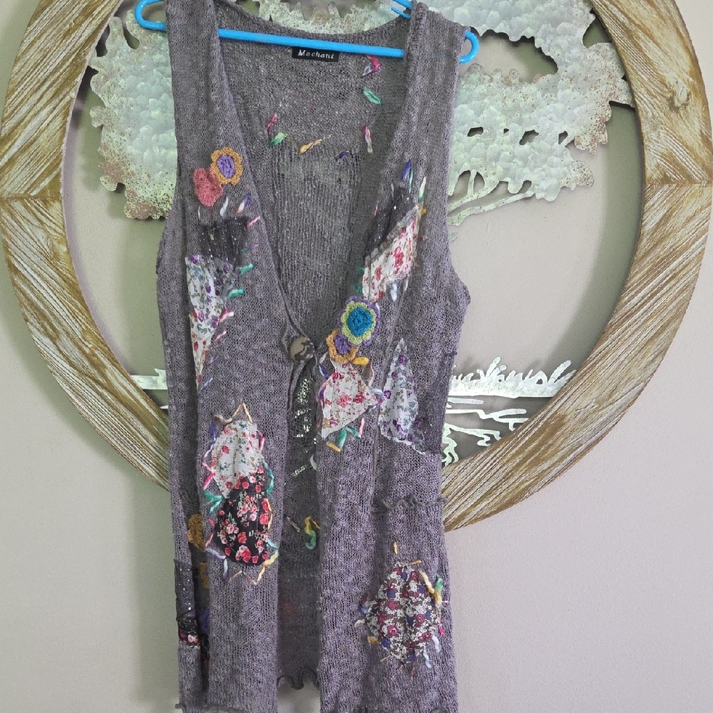 Patchwork Sweater Vest - image 1